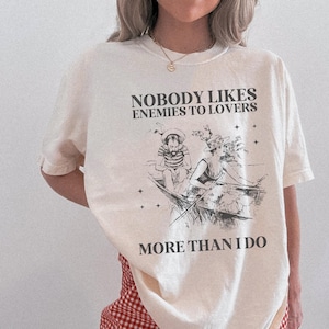 Romance Reader Enemies to Lovers Romance Trope T-Shirt, Funny Saying Bookworm Tee Shirt for Historical Romance Reader, Book Lover Gift