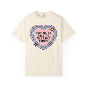 T-shirt oude Romeinse geschiedenis van Pompeii, hoogleraar Europese geschiedenis of archeoloog, shirt Vesuvius Italiaanse geschiedenis, historische ramp Ivory