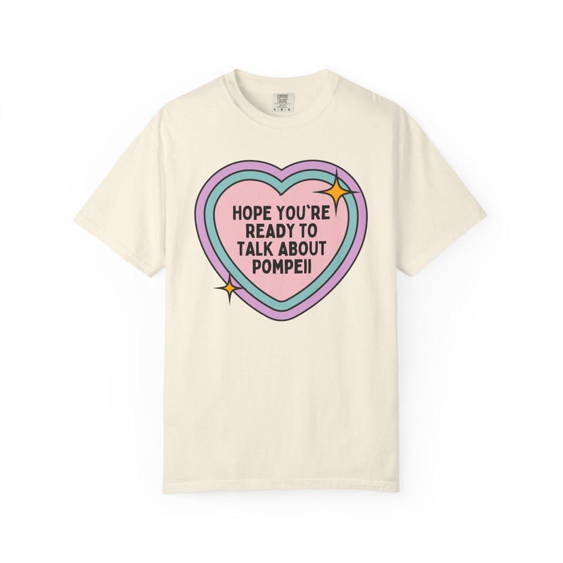 T-shirt oude Romeinse geschiedenis van Pompeii, hoogleraar Europese geschiedenis of archeoloog, shirt Vesuvius Italiaanse geschiedenis, historische ramp Ivory