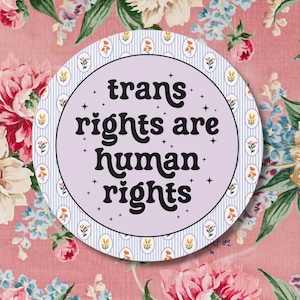 星付き「トランスジェンダーの権利は人権」ステッカー、LGBTQ+の平等な権利ステッカー、社会正義活動Tシャツ、プライド月間トランスジェンダーアライステッカー