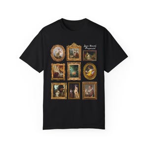 Jean-Honoré Fragonard Art History T-Shirt for Artist, French Art Historian, Framed Rococo Art, Cute Humanities Major Gift, Famous Paintings Black