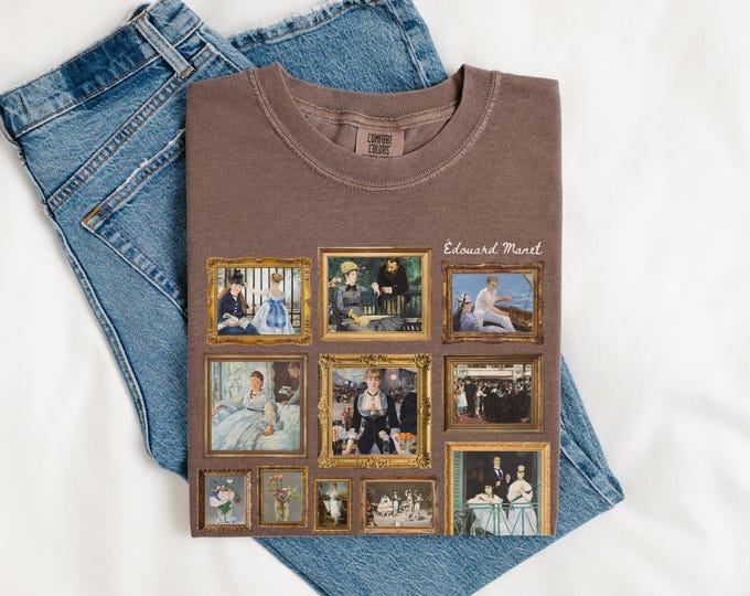 Edouard Manet Art History T-Shirt: Famous Paintings, Impressionist and Realism Art Movement, 19th Century, Museum Lover Gift, Comfort Colors