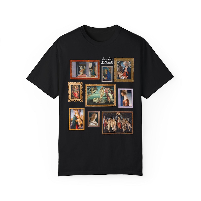 Camiseta de Historia del Arte de Sandro Botticelli para profesores de historia, camiseta de Estudios Sociales para historiadores amantes del arte gótico tardío y renacentista temprano. Black