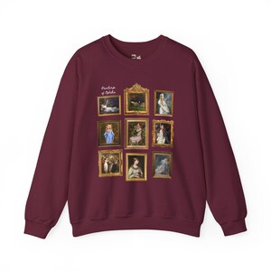Ophelia William Shakespeare Sweatshirt: Famous Paintings of Ophelia from Hamlet, English Classic Literature Major Gift, Librarian Bookworm Maroon