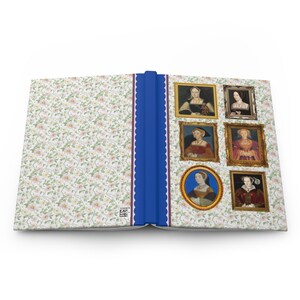 Tudor History Gift: Cute European History Notebook with Portraits of Henry the 8th's Wives, Famous Queens, English History Professor Gift image 4