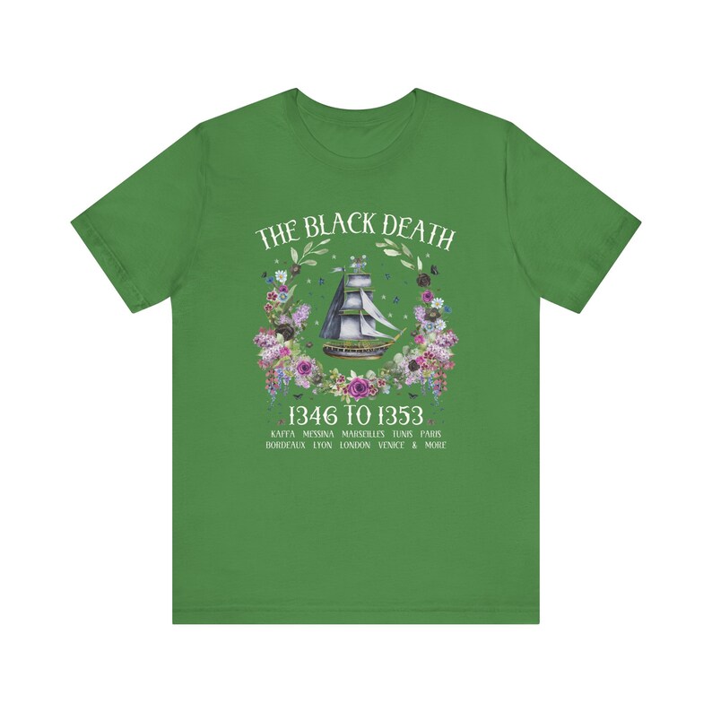 Boho History Black Death Tee Shirt for History Teacher or Friend Who Loves Medieval History, Cottagecore Rat Tee with Flowers, History Major Leaf