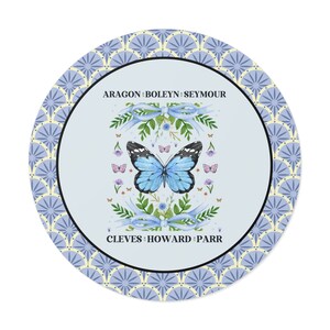 Pegatina con historia de estilo cottagecore floral para amantes de la historia: las esposas de Enrique VIII, pegatina con historia de estilo bohemio Tudor para estudiantes o profesores de historia británica imagen 2
