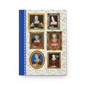 Tudor History Gift: Cute European History Notebook with Portraits of Henry the 8th's Wives, Famous Queens, English History Professor Gift image 2