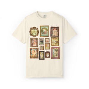 Alphonse Mucha Art Nouveau Famous Paintings Tee Shirt: Early 1900s Art History Gift, European Art History Czech Painter and Illustrator Ivory