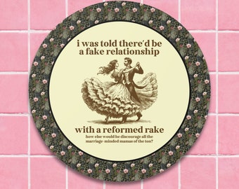 Historical Romance Reader Sticker for Book Lover: Funny Romance Tropes Sticker for Bookworm, Regency Romance Sticker, Book Lover Gift Idea