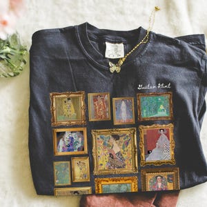Gustav Klimt Art History Tee Shirt for Humanites Major, Art History Professor, The Kiss Painting, Symbolism Art Movement, Famous Paintings