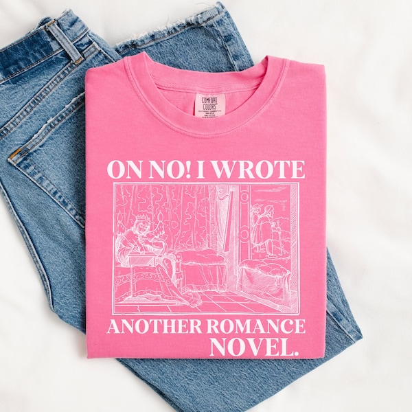 Romance Writer Tee Shirt for Bookworm, Book Author Gift Idea for Writer Who Writes Romance Novels, Funny Saying Writing Gift for Author