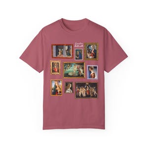 Camiseta de Historia del Arte de Sandro Botticelli para profesores de historia, camiseta de Estudios Sociales para historiadores amantes del arte gótico tardío y renacentista temprano. Crimson