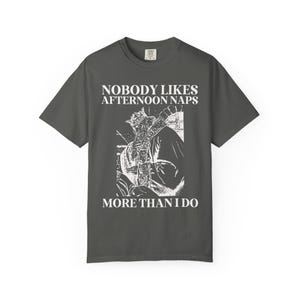 Funny Napping Tee Shirt for Friend or Mom Who Loves Afternoon Naps, Silly Sarcastic I Love Naps New Mama Present with Vintage Aesthetic Pepper