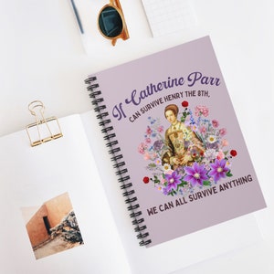 Floral English History Notebook with Cottagecore Aesthetic: Catherine Parr | Funny Boho Flower Gift for Social Studies or History Teacher