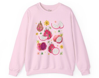 Colorful Dragonfruit Sweatshirt With Flowers: Cozy