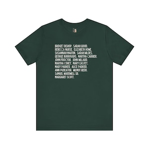 Camiseta de historia estadounidense para estudiantes de historia que aman las vibraciones de las brujas, juicios de las brujas de Salem del siglo XVIII, camiseta de historia femenina de MA, estudios sociales Forest