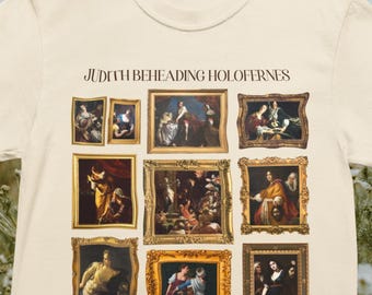 Judith Beheading Holofernes Art History Tee Shirt, Famous Paintings, Women's History, Artemisia Gentileschi, Cristofano Allori, Baroque Art