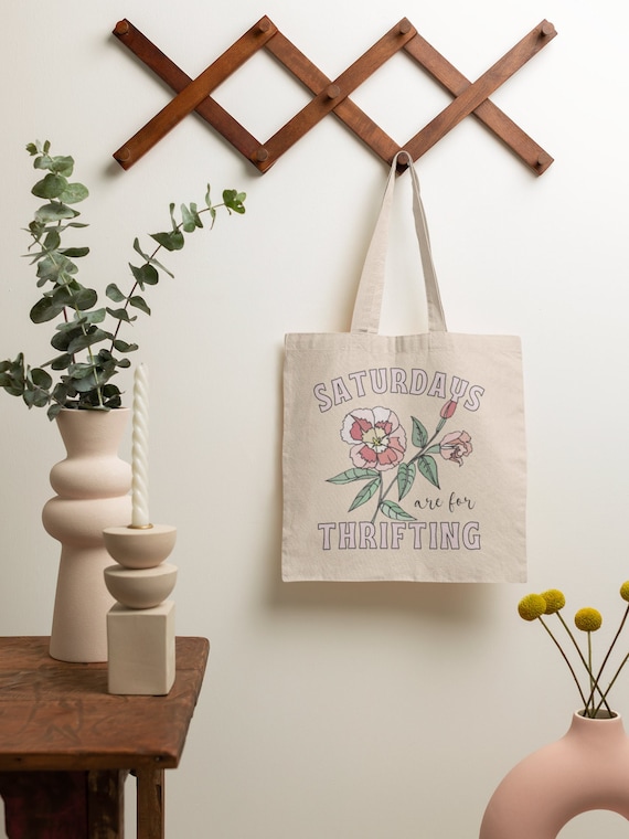 Tote Bag for Thrifting: Saturdays are for Thrifting | Thrift Style, Gift Thrift Lover, Flea Market Style Tote Bag for Shopping, Funny Tote