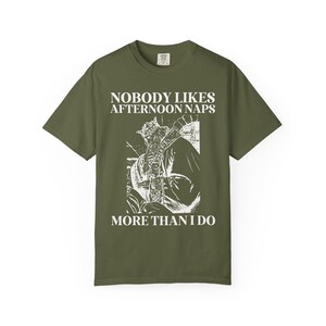 Funny Napping Tee Shirt for Friend or Mom Who Loves Afternoon Naps, Silly Sarcastic I Love Naps New Mama Present with Vintage Aesthetic Hemp