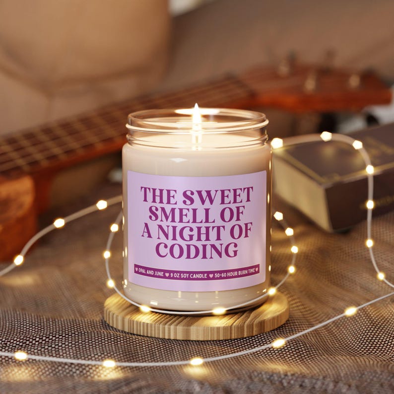Computer Programmer Software Developer Gift, Software Engineer Candle: The Sweet Smell of a Night of Coding, Program Manager Co-Worker Gift image 3
