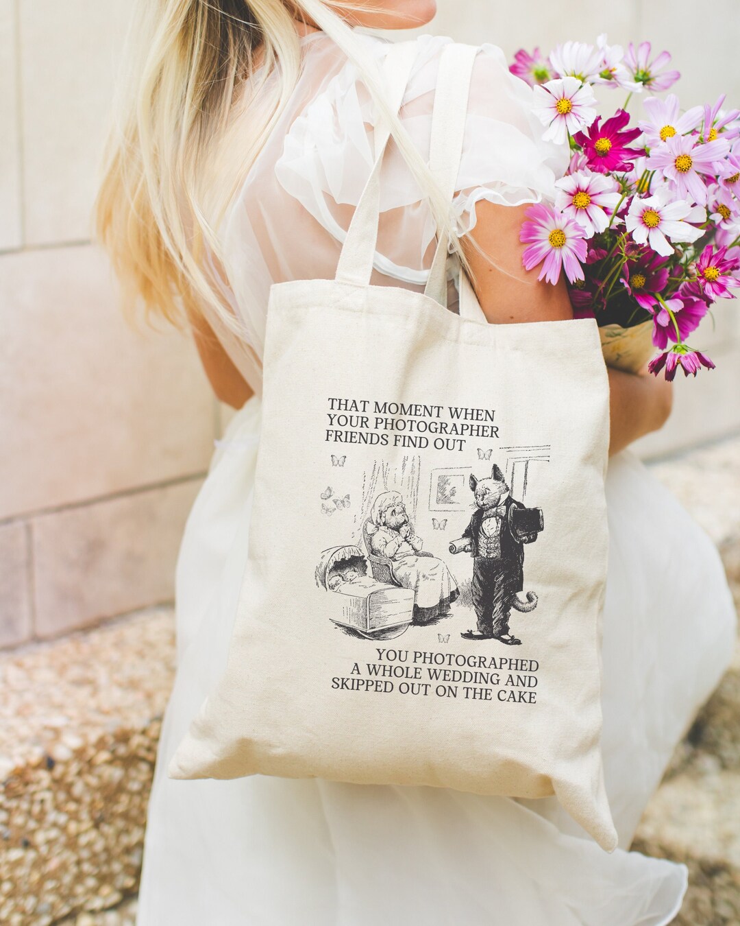 Funny Photographer Tote Bag for Wedding Photographer Who Loves Etsy
