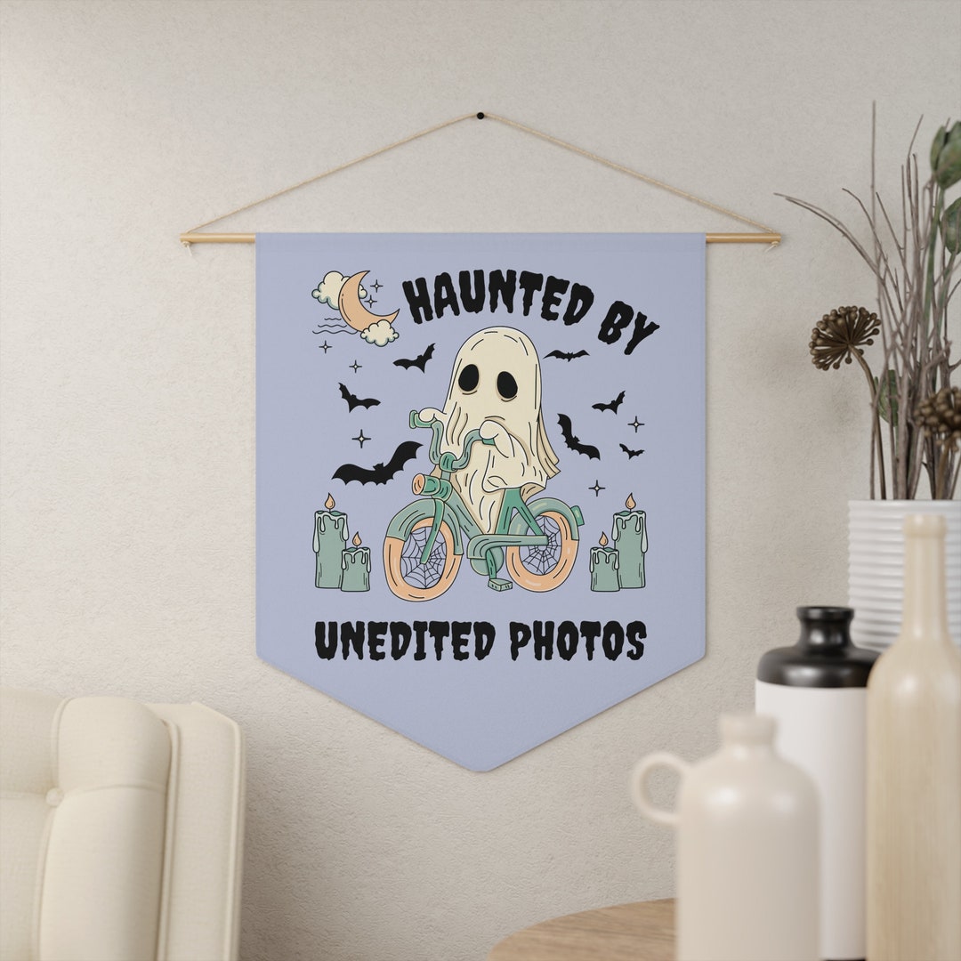 Funny Photographer Wall Pennant for Wedding Photographer Who Loves Ghosts Haunted by Unedited