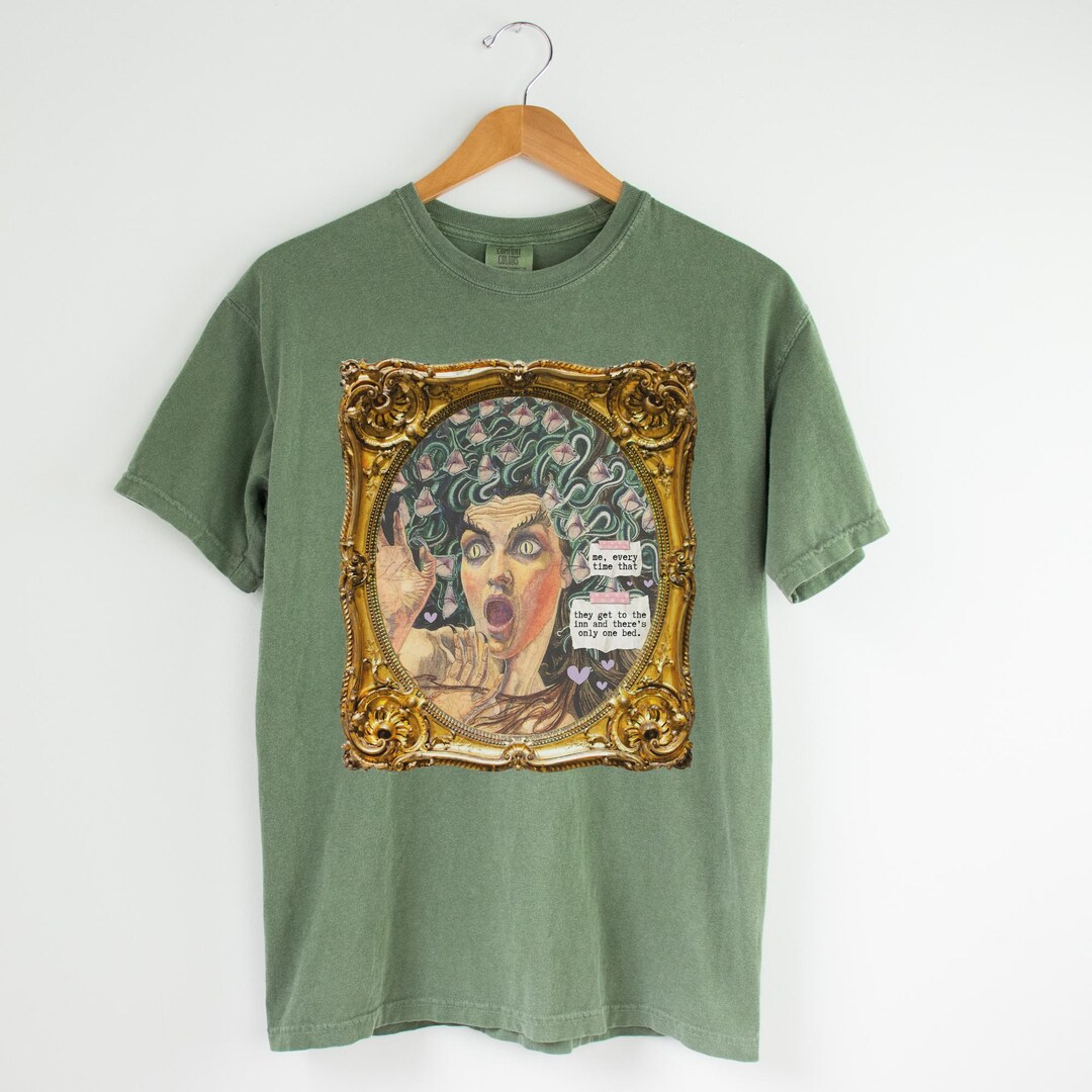 Only One Bed Romance Reader Tee Shirt, Book Lover, Carlos Schwabe