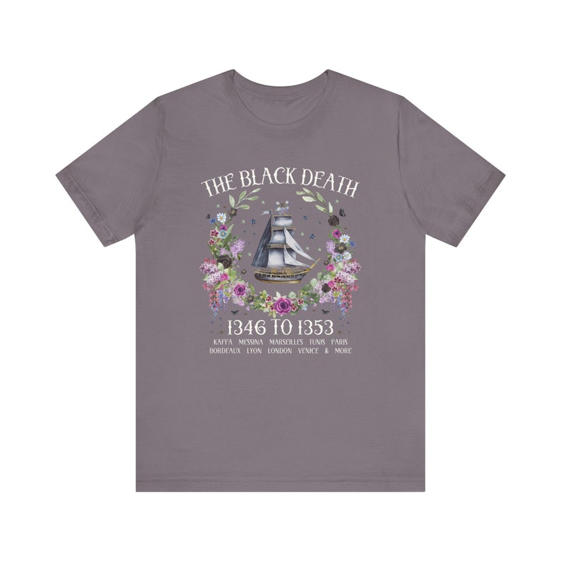 Boho History Black Death Tee Shirt for History Teacher or Friend Who Loves Medieval History, Cottagecore Rat Tee with Flowers, History Major Storm