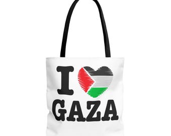 I Love Gaza Tote Bag: Palästinensische Unterstützung, wiederverwendbar Einkaufen