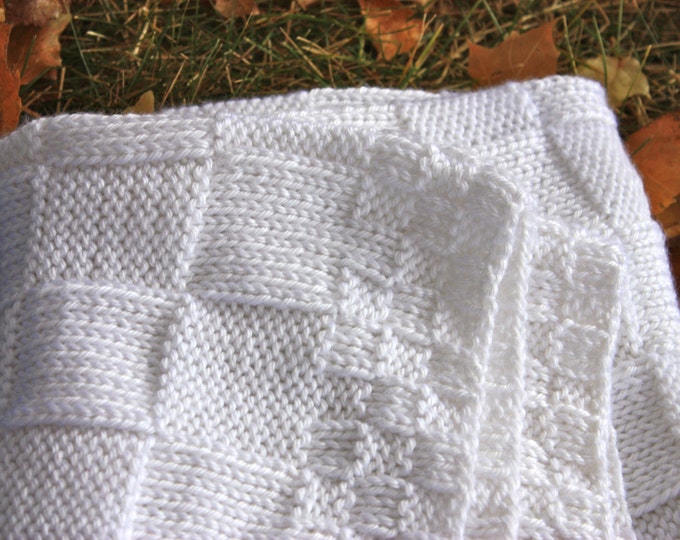 Hand knitted baby blanket, in a variety of colors. Knit, Crochet