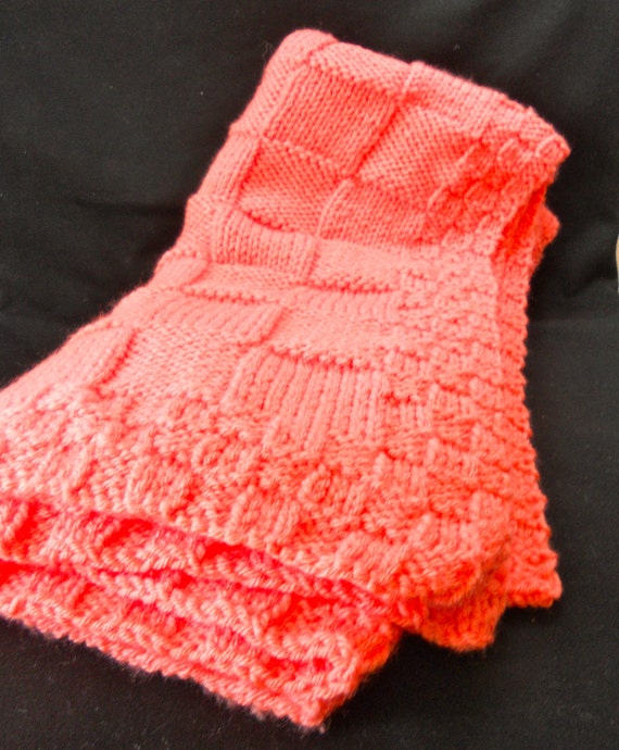 Coral Baby Blanket Hand Knitted and so Soft Etsy Ireland