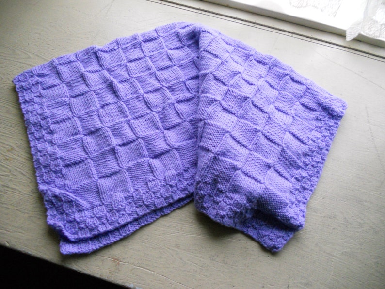 Hand knitted baby blanket, in a variety of colors. Knit, Crochet image 3