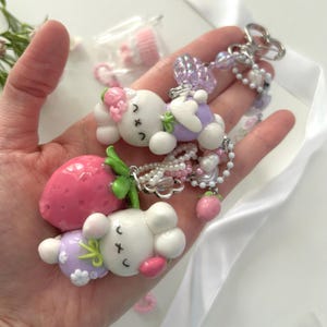 Handmade polymer clay- Miffy keychain/ bag charm