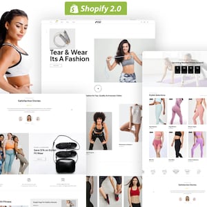 Fitsy - Sports Clothing Shopify Theme | Fashion & Beauty Shopify Template | Clean, Modern Design | Canva Templates | Store Setup Included