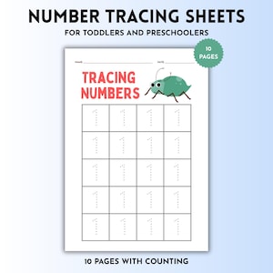 Number Tracing Sheets Book 1-10 for Toddlers | Preschool Learning Workbook | Handwriting Practice | Ages 3-5 Tracing Activity Book For Kids