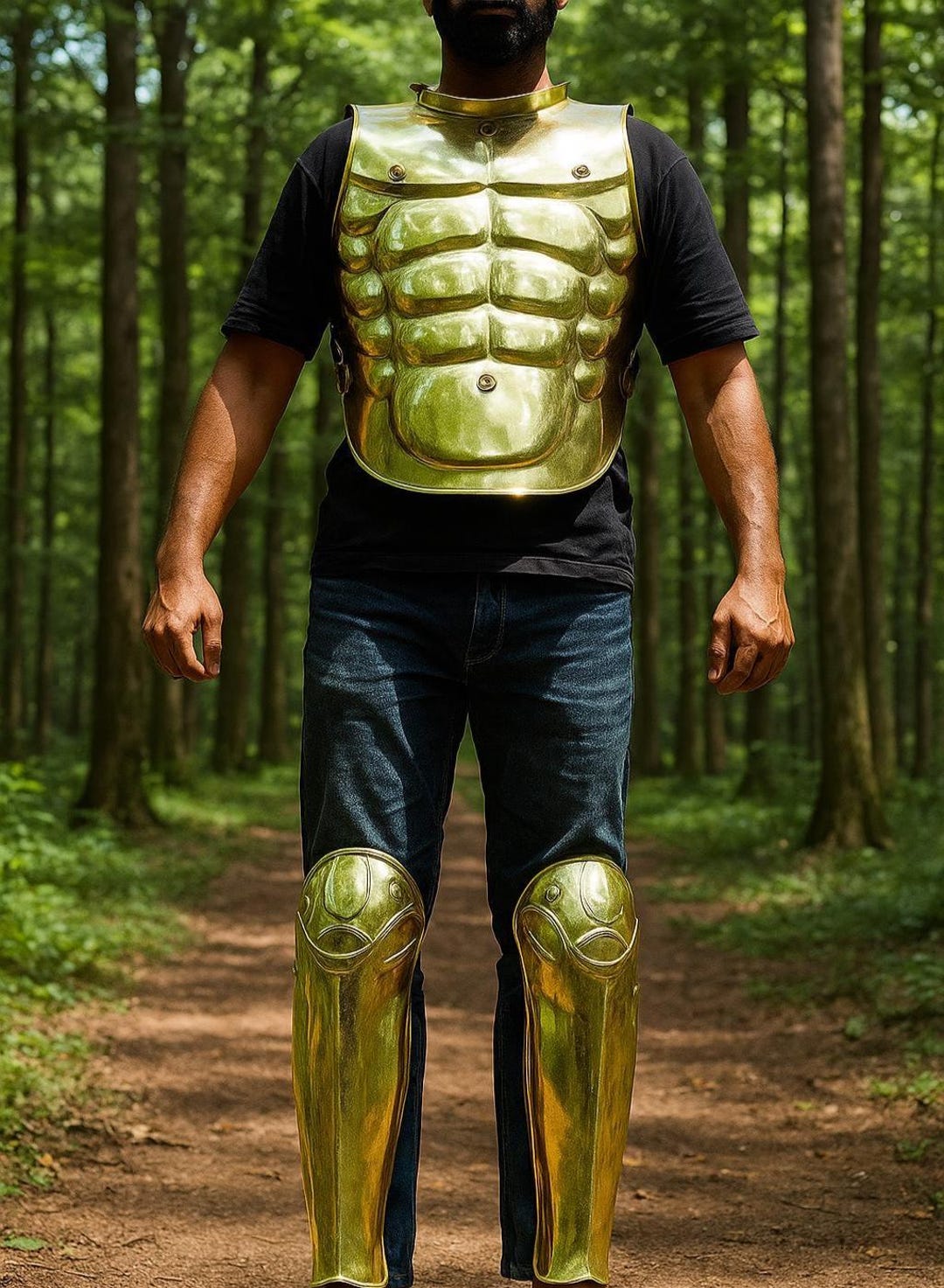 Muscle Jacket - Medieval Muscle Front and Back Jacket - Knight Brass ...