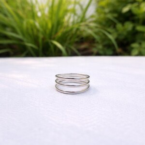 925 Sterling Silver Triple Band Ring, Layered Stack Ring, Minimal Multi Band Ring, Dainty Silver Ring, Modern Stackable Ring, Handmade Gift