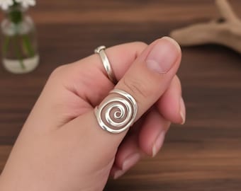 925 Sterling Silver Spiral Ring - Handmade Minimalist Jewelry - Swirl Ring for Women - Easter & Mother’s Day Jewelry -Unique Gift for Her