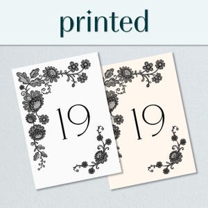 Printed Wedding Table Numbers | 5x7 or 4x6 | White or Ivory Cardstock