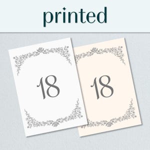 Printed Wedding Table Numbers | 5x7 or 4x6 | White or Ivory Cardstock