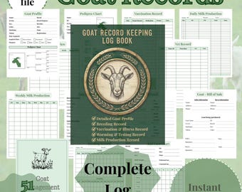 Goat Record Keeping Log Book: Farm & Milk Records (PDF Download)