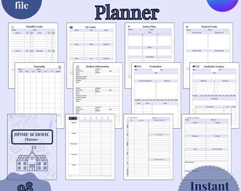 Homeschool Planer, bearbeitbarer Lehrerleitfaden (druckbares PDF)