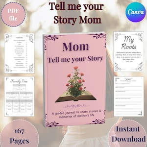 Mom's Story Memory Journal, Guided Keepsake (PDF Print)