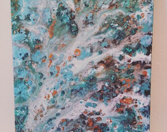 Turquoise Stone -16" x 20 " Acrylic on Canvas
