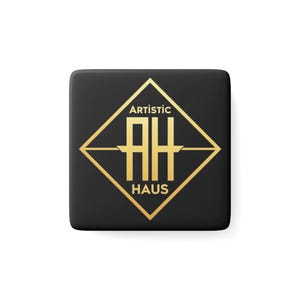 Artistic Haus Porcelain Magnet, Modern Home Décor, Gift for Art Lovers, Unique Kitchen Accessories, Fridge Magnet, Decorative Collectible