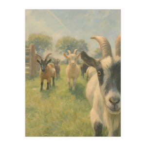 Goat Unique Farm Animal Indoor and Outdoor Silk Posters