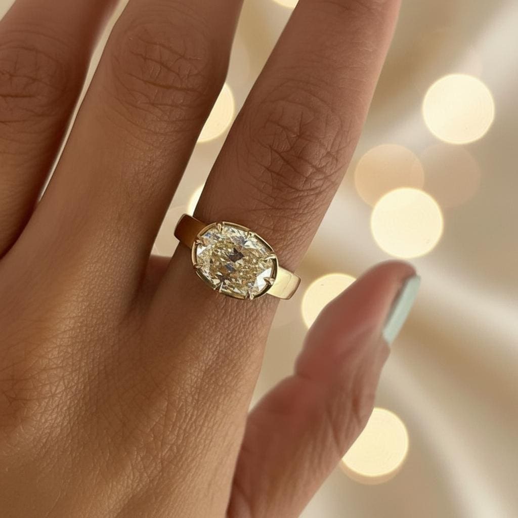 GIA Certificato Diamante Decorato Giallo 2.00 Cuscino CT Taglio 14k Oro