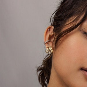 Gold Leaf Stud Earrings, Gift for Girlfriend, Plant Gift, Fir Tree Earrings, Festive Stud Earrings, Christmas Gift Earrings, FIR TREE STUDS