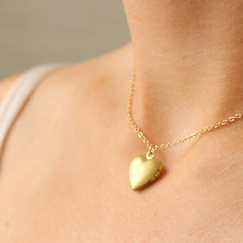 Choker Locket Necklace Minimalist Heart 